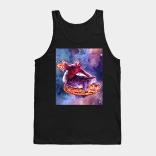 Trippy Space Sloth Turtle - Sloth Pizza Tank Top